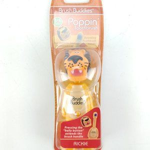 Brush Buddies Poppin' Toothbrush Rickie Lion Soft Kids Orange New in Package